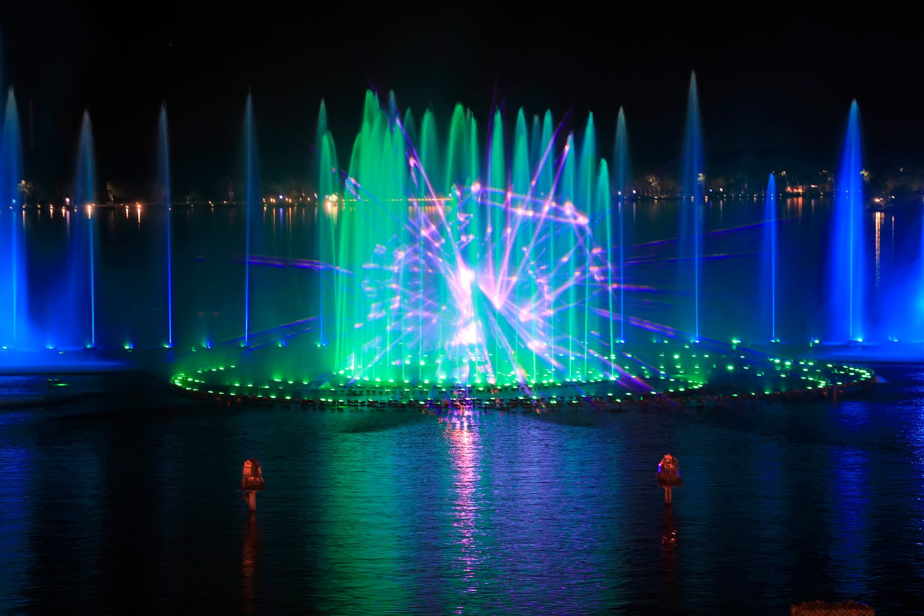 Lasers and water effects